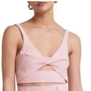 Bec & Bridge Bonnie Cut-Out Crop Top in Peony Pink 10 Womens Cropped Tank  (b14)